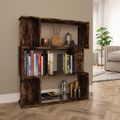 vidaXL Knižnica/paraván dymový dub 80x24x96 cm spracované drevo