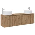 vidaXL Set kabinetov do kúpeľne 3 ks Dub artisan 49,5 x 44,5 x 65,5 cm