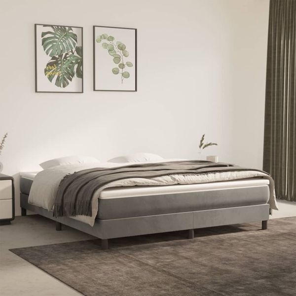 vidaXL Matrac s taštičkovými pružinami stredná tvrdosť bledosivý 160x200x20 cm zamat