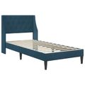 vidaXL Rám postele s matracom s matracmi Modrá 90 x 200 cm Zamat