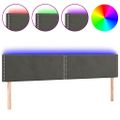 vidaXL Čelo postele s LED tmavosivé 180x5x78/88 cm zamat