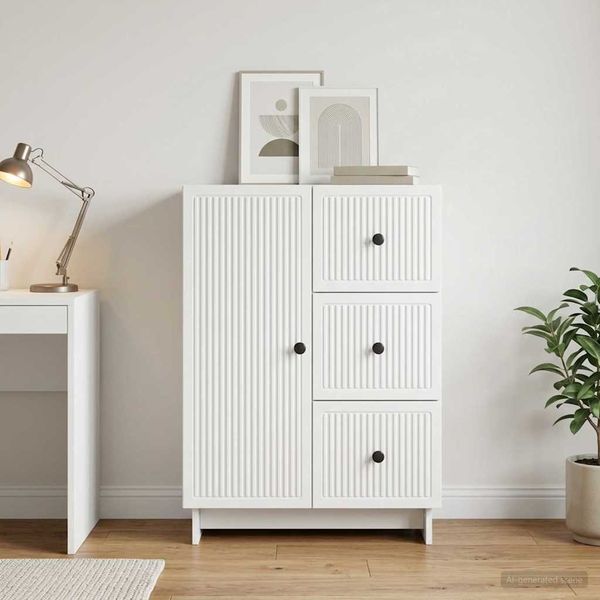 vidaXL Servírovacia skriňa Biela 66 x 34,5 x 90 cm Kompozitné drevo