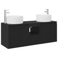 vidaXL Set kabinetov do kúpeľne 3 ks Čierna 49,5 x 44,5 x 66 cm