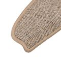 vidaXL Schodové rohože 15 ks 65x21x4 cm hnedé polkruhové veľké