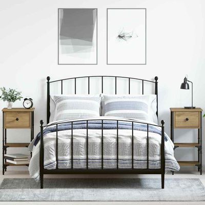 vidaXL Nočný stolík 2 pcs Hnedá 33,5 x 36 x 70 cm Konštruované drevo