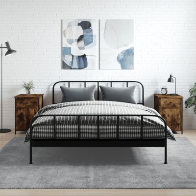 vidaXL Nočné stolíky 2 ks dymový dub 40x42x60 cm kompozitné drevo