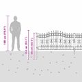 vidaXL Brána z Plotu s Špicatým Vrcholom KAMPEN 404 x 100 cm Oceľ Sivá