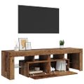 vidaXL TV skrinka s LED staré drevo 140x36,5x40 cm kompozitné drevo
