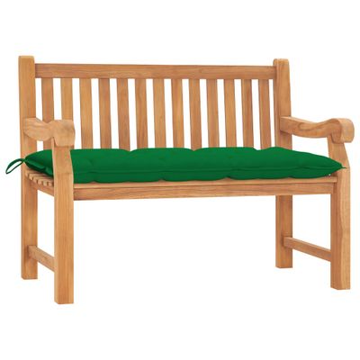 vidaXL Záhradná lavička s vankúšom 120 cm teakový masív