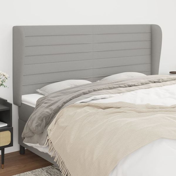 vidaXL Čelo postele so záhybmi bledosivé 183x23x118/128 cm látka