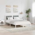 vidaXL Rám postele Svetlosivá 150 x 200 cm Masívne borovicové drevo