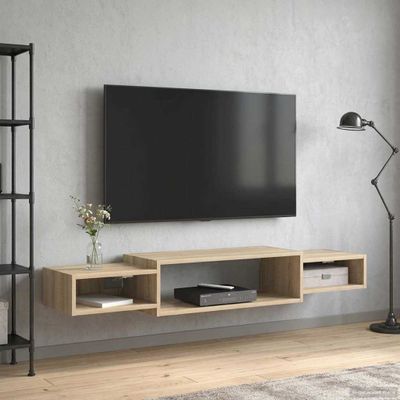 vidaXL Nástenný TV kabinet Nástenná montáž Dub sonoma 140 x 28 x 21 cm