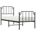 vidaXL Kovový rám postele so zadným a predným čelom čierny 75x190 cm