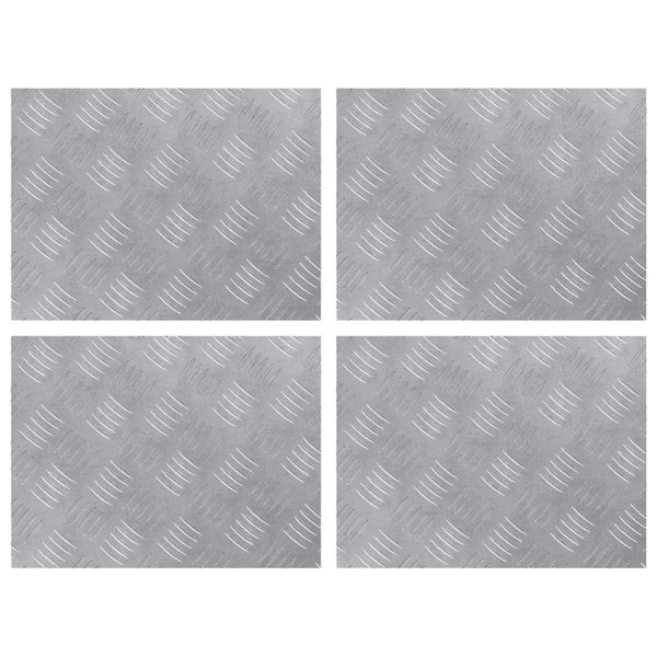 vidaXL Schodový rošt Obdĺžnikový 4 pcs Strieborná 40 x 30 cm Hliník