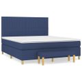 vidaXL Posteľný rám boxspring s matracom modrý 180x200 cm látka