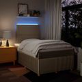 vidaXL Boxspring posteľ s matracom krémový 120x200 cm látka