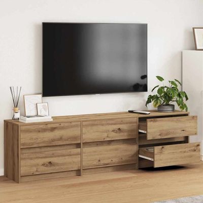 vidaXL TV jednotky Nástenný 2 pcs Remeselný dub 180 x 34 x 50 cm