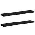 vidaXL Plávajúce nástenné police 2 ks, čierne 120x23,5x3,8 cm, MDF