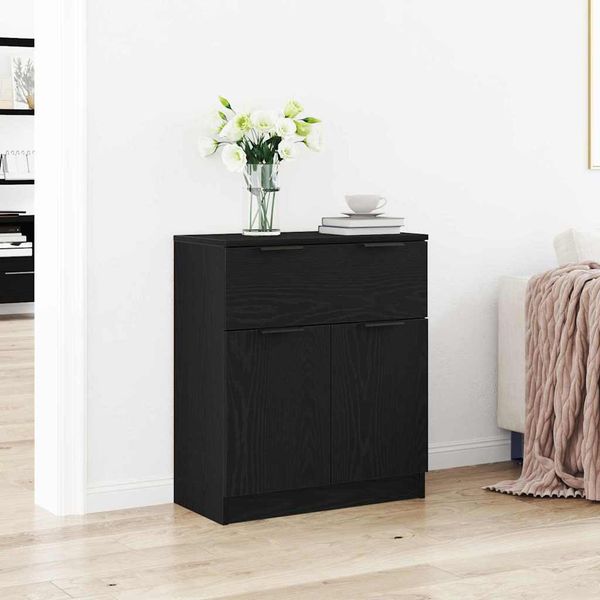 vidaXL Servírovacia skriňa Čierny dub 60 x 30 x 70 cm Kompozitné drevo