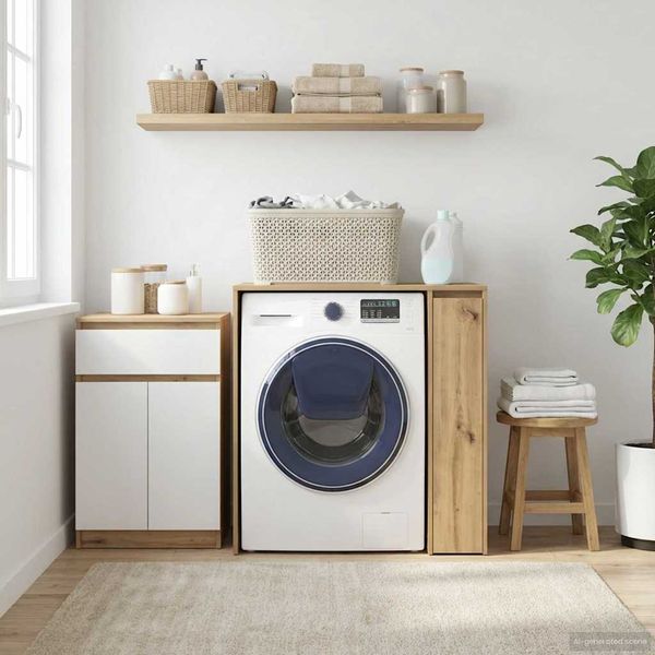 vidaXL Kabinet na práčku s úložiskom Remeselný dub 87 x 60 x 89 cm