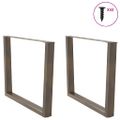vidaXL Nohy k jedálenskému stolu v tvare V, 2 ks, prírodná oceľ, 100 x (72-73,3) cm, oceľ