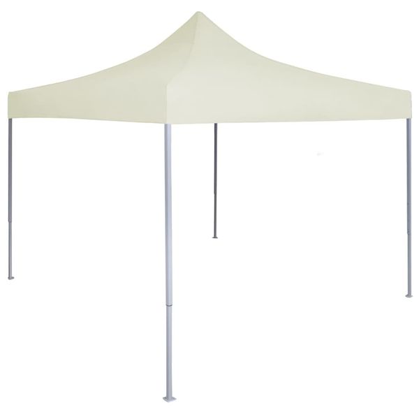 vidaXL Profesionálny skladací párty stan 2x2 m, oceľ, krémový