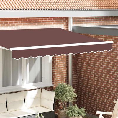 vidaXL Nahrádzajúci lem markízy Hnedý pruhovaný 2,5 m Polyester