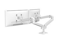Montážna sada (dvojité rameno) - pre 2 LCD displeje - vedľa seba - hliník - biela - veľkosť obrazovky: až 27" - upevniteľné na stôl