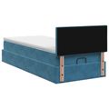 vidaXL Ottoman posteľ s matracom a LED Tmavo modrá 90 x 200 cm Zamat