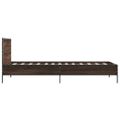 vidaXL Posteľný rám hnedý dub 90x200 cm kompozitné drevo a kov