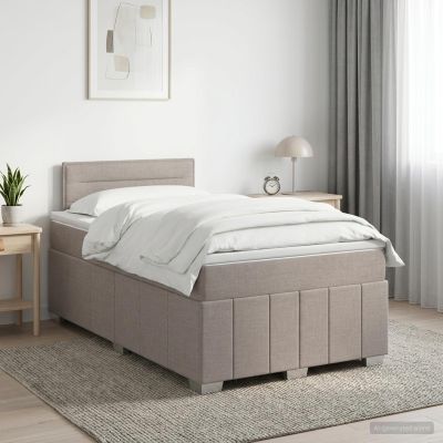 vidaXL Posteľ boxspring s matracom Sivohnedá 120 x 200 cm Látka