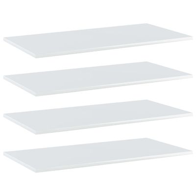 vidaXL Prídavné police 4ks, lesklé biele 80x40x1,5cm kompozitné drevo