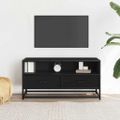 vidaXL TV skrinka čierna 80x34,5x40 cm kompozitné drevo a kov