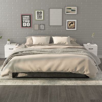 vidaXL Nočné stolíky 2 ks lesklé biele 40x35x47,5 cm