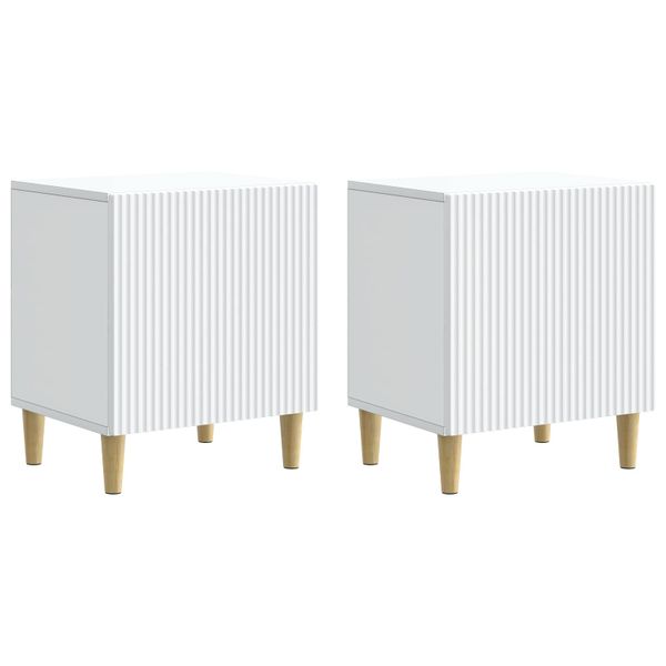 vidaXL Nočný stolík 2 pcs Biela 43 x 34,5 x 50 cm Kompozitné drevo