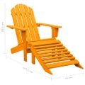 vidaXL Záhradná stolička Adirondack s otomanom jedľový masív oranžová