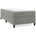 vidaXL Posteľný rám s boxspringom bledosivý 90x190 cm zamat