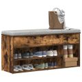 vidaXL Lavička na topánky Dub dymový 102x30,5x45 cm Upravené drevo