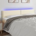 vidaXL Čelo postele krémové 160x5x78/88 cm umelá koža