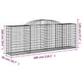 vidaXL Oblúkové gabiónové koše 11 ks 300x50x100/120cm pozinkov. železo