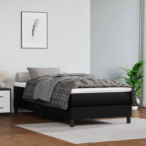 vidaXL Matrac s taštičkovými pružinami stredná tvrdosť čierny 120x190x20 cm umelá koža
