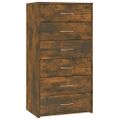 vidaXL Komoda so 6 zásuvkami dymový dub 50x34x96 cm spracované drevo
