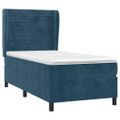 vidaXL Posteľný rám boxsping s matracom tmavomodrý 90x190 cm zamat
