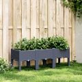 vidaXL Záhradný kvetináč s nohami modrosivý 120x40x42 cm PP