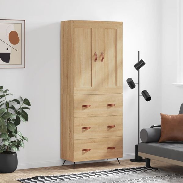 vidaXL Vysoká skrinka dub sonoma 69,5x34x180 cm spracované drevo
