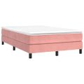 vidaXL Posteľný rám s boxspringom ružový 120x200 cm zamat