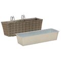 vidaXL Zábradlie 2 ks Sivá 50 x 17 x 17 cm Kov