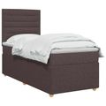 vidaXL Posteľ boxspring s matracom Tmavohnedá 100 x 200 cm Látka