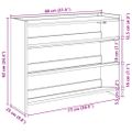vidaXL Regál na topánky dymový dub 80x25x62 cm spracované drevo