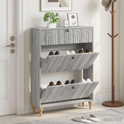 vidaXL Skriňa na topánky ALKMAAR 78 x 24 x 103 cm Kompozitné drevo